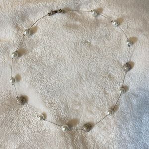 FRESHWATER PEARLS & RHINESTONE NECKLACE
